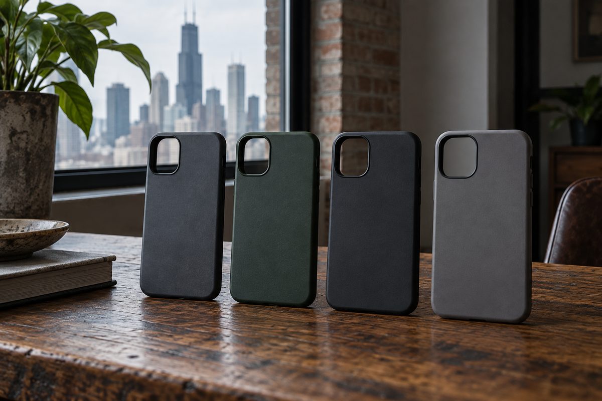 Alina Koval reviewing smartphone case dimensional batch manifests at inspection workbench