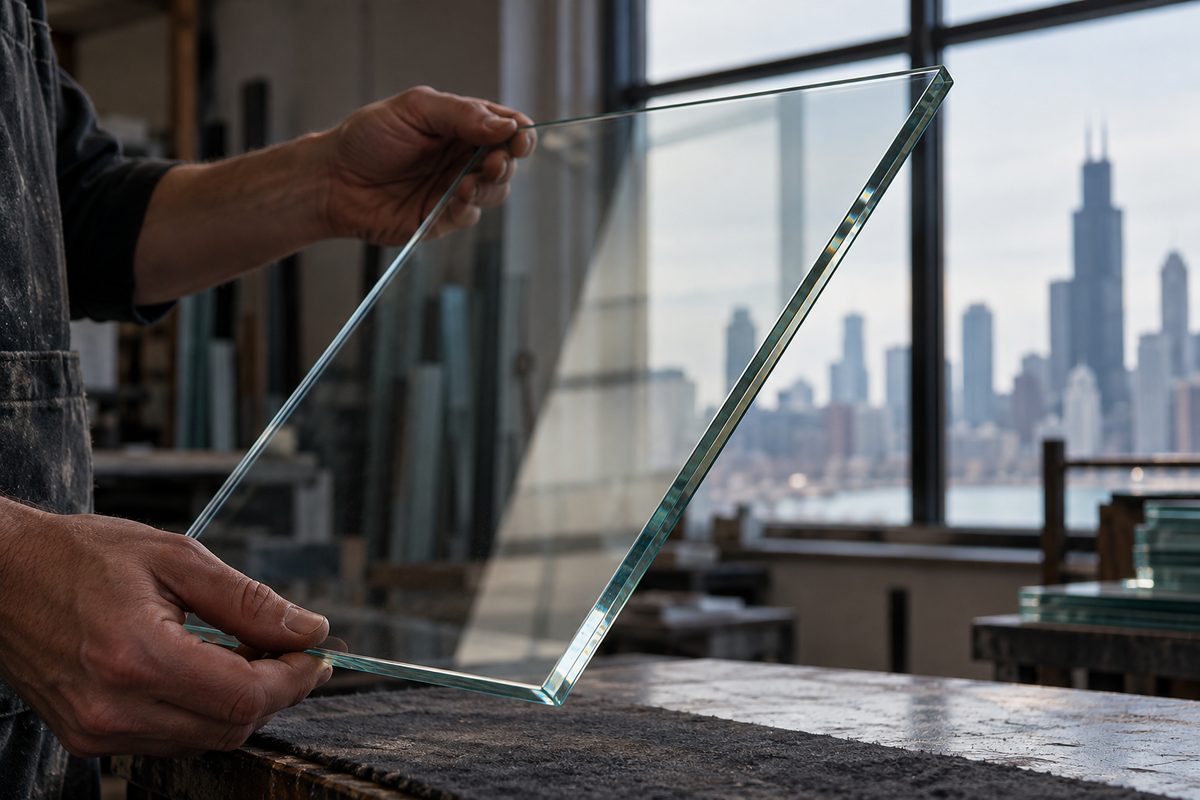 Light refraction along the 2.5D chamfered edge of tempered screen glass